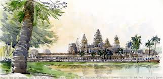 Cambodia Angkorwat Sbower Urban Sketchers Watercolour Inspiration Watercolor Landscape 900+ vectors, stock photos & psd files. cambodia angkorwat sbower urban