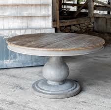 Discover rustic french country tables, painted farm tables, shabby chic pedestal tables, and industrial dining tables, many with trestle or pedestal bases. Grayline Pillar Dining Room Or Kitchen Table Gray Barnwood Large Round Ebay