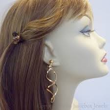 CLIP-ON 2-1/2" SPIRAL Long Dangle Non-pierced Earrings Gold or Silver Tone,  1 Pair, Available for Pierced Ears