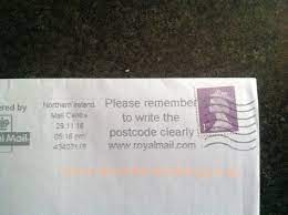 An post parcel rates start from €8.00. Letter From Northern Ireland R J Nello