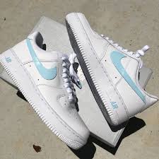 Icy Blue Af1s The Custom Movement White Nike Shoes Nike Air Shoes Nike Shoes Air Force