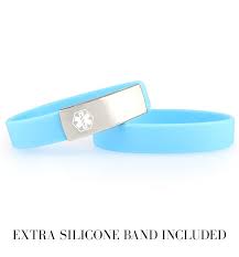 Light Blue Activewear Slim Medical Id Bracelet Medical Id Bracelets Id Bracelets Medical Bracelet