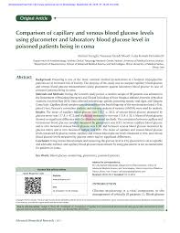 pdf comparison of capillary and venous blood glucose levels