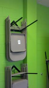 Folding Chair Rack By Aka Larry Homemade Folding Chair Rack Fabricated From 1 8 X 1 5 Flat Bar Chair Storage Garage Organization Diy Metal Folding Chairs