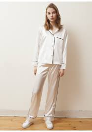 Penelope Luxury Long Satin Pyjamas Pijama Gecelikler Urunler