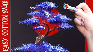 However, bonsai tree art can also be accomplished by working with a naturally. Rising Sun Bonsai Tree Q Tip Acrylic Painting For Beginners Tutorial The Art Sherpa