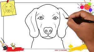 How To Draw A Dog Face Head 3 Easy Slowly Step By Step For Kids And Beginners Youtube Draw two spots for eyes and two arches above the eyes for the eyebrows.