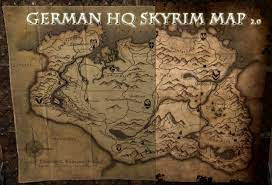 Choose any location in the scrolling list and its icon on the map will be highlighted by an orange background so you can easily see it among others, and also read the description of the location. German Hq Skyrim Map Elderscrollsportal De
