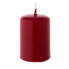 Christmas Pillar Candle Shiny Dark Red 150x80 Mm Online Sales On Holyart Com
