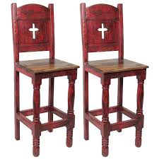 Check spelling or type a new query. Red Mexican Painted Wood Bar Stool With Cross
