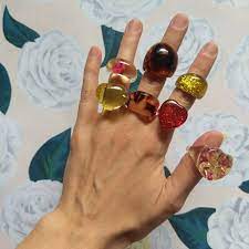 Crazypiercing faux gold acrylic chain necklace, 90s punk style necklace costume jewelry, hip hop turnover chain necklace, plastic 32 inches, 36 inches 35mm. Jewelry Plastic 9s Rings Poshmark