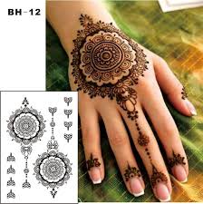 Bh 12 Black Henna Temporary Tattoo For Hands Inspired Body Stickers Henna Tattoo Designs Henna Designs Beautiful Henna Designs