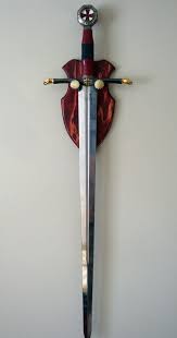 Templar sword and wall plaque. Sword Plaque Wall Hanger Wall Hanger Manly Decor Wall Plaques
