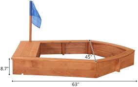 This woodworking project cost around $150 dollars for the wood that was purchased at a local seven trust. Buy Kcelarec Wood Sandbox For Kids Wooden Pirate Sandboat Covered Sandboxes W Bench Seat Flag Storage Space Children Outdoor Playset For Backyard Home Lawn Garden Online In Ukraine B08vrt25w6