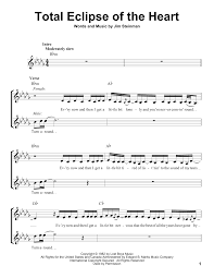 Impostiamo le prime 5 note al flauto dolce: Total Eclipse Of The Heart Sheet Music Bonnie Tyler Pro Vocal