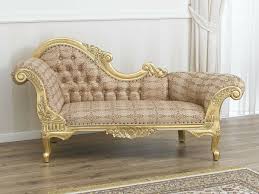 Meridienne Canape Joana Style Baroque Francais Chaise Longue Feuille Or Tissu Da Ebay Furniture Wood Sofa Gold Sofa
