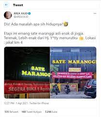 Maybe you would like to learn more about one of these? Viral Spanduk Warung Sate Maranggi Ini Bikin Publik Salfok Pulang Makan Kena Mental