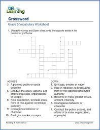 Maybe you would like to learn more about one of these? 5th Grade Vocabulary Crossword Puzzle Worksheets 99worksheets