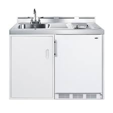 Summit C48elglass 48 All In One Combo Kitchen Refrigerator Freezer 2 Burner 1 Cabinet 115v Compact Kitchen Kitchen Design Open Major Kitchen Appliances
