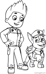 You can download free printable chase coloring pages at coloringonly.com. Paw Patrol Ryder And Chase Coloring Page Coloringall