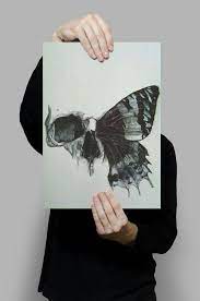 Butterfly And Skull Head Tattoos Art Tattoo Butterfly Tattoo