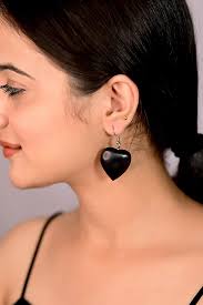 Buy Nirvikaar Black Wood Heart Earrings I Light weight and Minimalist  design I Trendy Earrings I Exclusive Gifts for women and Girls I Natural  material product at Amazon.in