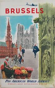 Brussels Pan American World Airways Original Vintage Travel Poster From 195 Www Antiqueposters Com Vintage Travel Posters Retro Travel Poster Travel Posters