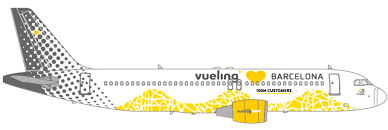 Vueling aircraft feature a single economy class cabin, though passengers can pay extra for preferred. Vueling Loves Barcelona 100m Passengers Through The City Allplane