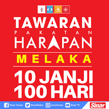 Dalam masa sama, pakatan harapan dalam buku harapan turut berjanji 10 perkara yang akan dibuat dalam masa 100 hari selepas mereka membentu kerajaan persekutuan. Sinaronline No Twitter 10 Janji 100 Hari Pakatan Harapan Melaka