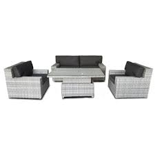New Hampshire 4 Piece Sofa Set With Adjustable Table Outside Edge Metal Garden Furniture
