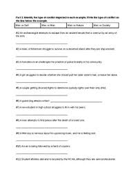 Read the description of the story. Types Of Conflict Worksheet By Riley Simeur Teachers Pay Teachers