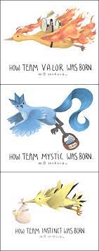 How Team Mystic Valor And Instinct Were Born Pokemongo Pokemongoteams Pokemon Pokemon Teams New Pokemon