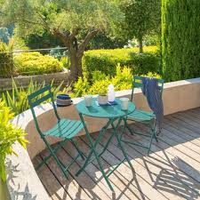 Craquez pour toutes nos offres et bons plans : Table De Jardin Pliante Ronde Greensboro Emeraude 2 Places