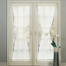 Details image of sliding patio door window panel curtains. No 918 Emily 40 Inch Sheer Door Curtain In Charcoal Single Bed Bath Beyond