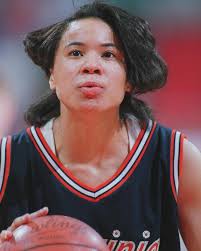 Dawn Staley (@staley05) #24 during the 1990/91 NCAA Atlantic Coast  Conference college basketballl season circa January 1991. University of  Virginia in Charlottesville, VA. Photo by Damian Strohmeyer x @gettyimages.
