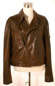 Men S Emporio Armani Brown Leather Jacket Etsy Jackets Leather Jacket Brown Leather Motorcycle Jacket