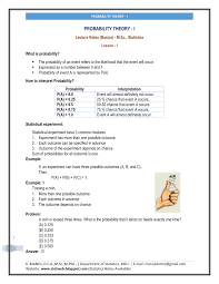 Write fractions in lowest terms. Pdf Probability Theory Lecture Notes