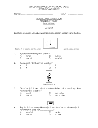 .akhir tahun (pat) (tahun 6) + jawapan (k). Soalan Muzik Final Exam