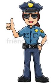 Female Police Officer Thumbs Up Vector Cartoon Clipart Friendlystock Female Police Officers Police Officer Man Clipart