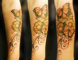 Sunflower And Butterfly Tattoo Sunflower Tattoo Design Sunflower Tattoo Shoulder Sunflower Tattoo Sleeve