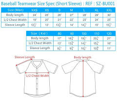 Baseball Jersey Sizing Baseball Jerseys Size Chart