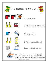 No Cook Play Dough Picture Recipe Visual Recipes Play Doh Classroom Activities