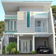 Rumah minimalis 2 lantai dan garasi desain rumah minimalis via kompasdesainrumah.blogspot.com. Desain Dan Denah Rumah Lantai 2 Dengan Ukuran 8 X 11 M Kombinasi Tosca Dan Abu Abu Agar Terlihat Cerah Homeshabby Com Design Home Plans Home Decorating And Interior Design
