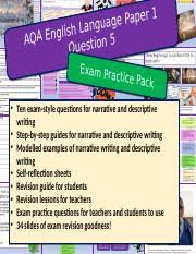 The one specimen english language paper 1 we have from aqa has the following exemplar question 5: Aqa English Language Paper 1 Question 5 Pptx 1 R E P A P E G A U G N A L H S I L G Aqa En 5 N O I T S E Qu Exam Pra Ctice Pack U2022 Ten Exam Style Course Hero