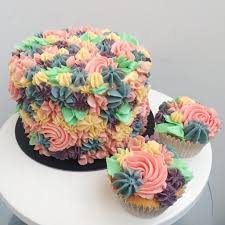 Handcrafted from carnations and poms in soft hues of pink, lavender, . Floral Flourish Buttercream Birthday Cake Anges De Sucre Anges De Sucre