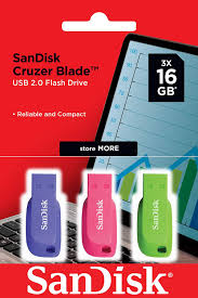 With 16gb of storage space, it is the perfect external storage device for your xbox console. Sandisk 16gb Cruzer Blade Usb Flash Drive 3 Pack Blue Pink Green Amazon Co Uk Computers Accessories