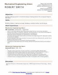 Mechanical Engineering Intern Resume Samples Qwikresume