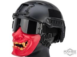 Matrix Oni Half Mask Color Red Tactical Gear Apparel Masks Half Face Masks Evike Com Airsoft Superstore