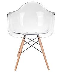 Eames molded plastic chairs are available as side chairs or armchairs, and in a choice of colors, including archival or new options. Eames Replica Arm Chair Clear Furniture Home Decor Fortytwo