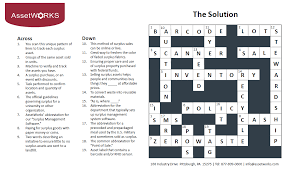 And you'd like a fast, easy method for opening it and you don't want to spend a lot of money? Surplus Asset Management Crossword Puzzle Assetworks